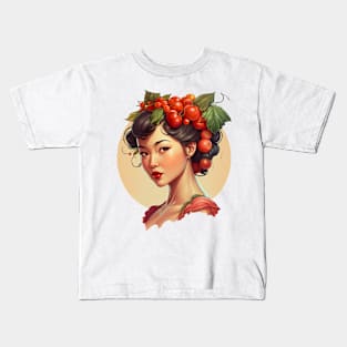 Fruitful Asian Woman Kids T-Shirt